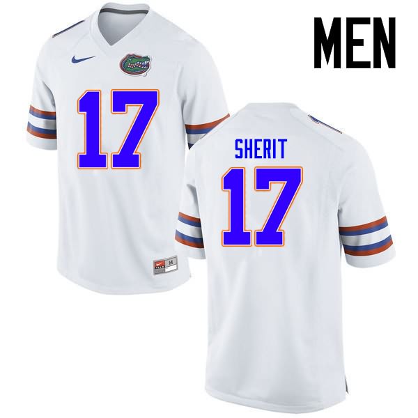 Men's NCAA Florida Gators Jordan Sherit #17 Stitched Authentic Nike White College Football Jersey RTS6365PS